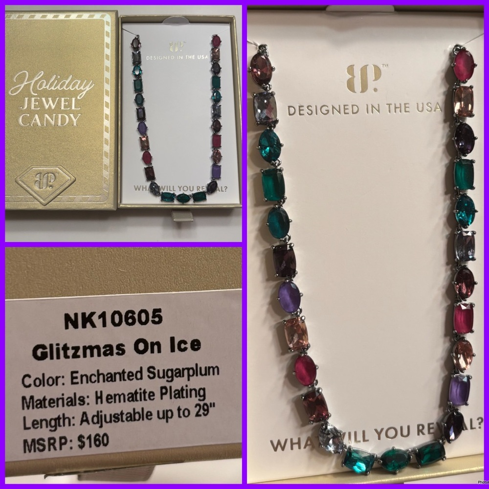 New with box Enchanted Sugarplum Multicolored Gemstone Necklace! 💎